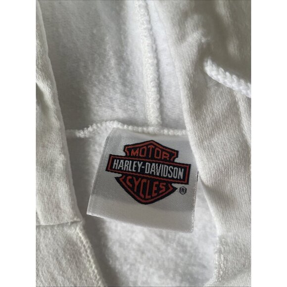 Harley-Davidson White Hoodie Sweatshirt Featuring Kansas City Logo Womens S - Picture 4 of 7
